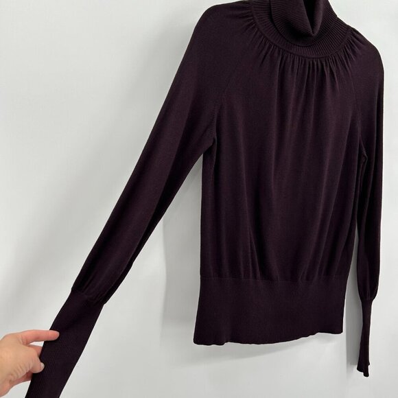 PHILIPPE ADEC Plum Purple Silk Cashmere Turtleneck Pullover Sweater Size Large - Picture 4 of 7